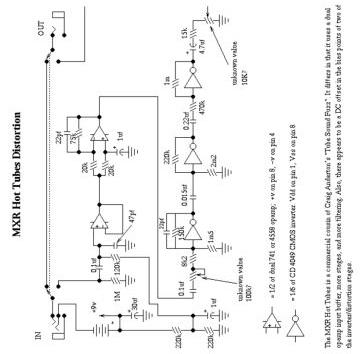 MXR Hot Tubes Distortion schematic circuit diagram